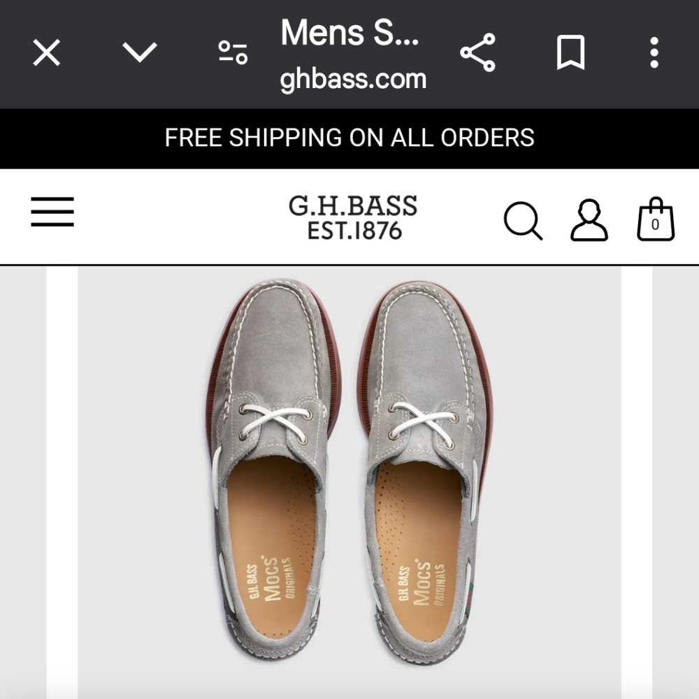 GH BASS MOCS ORIGINALS WOMEN HAMPTON BOAT LEATHER LOAFER GRAY, SZ 10M